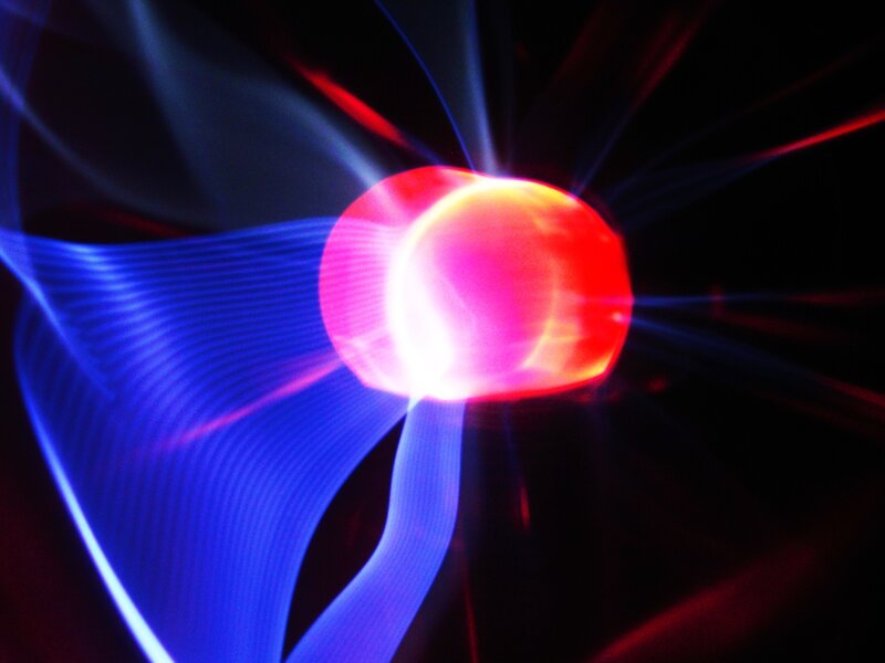 Plasma ball with colorful light rays