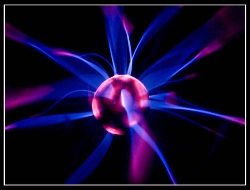 Plasma Ball with Electric Arcs — Blue