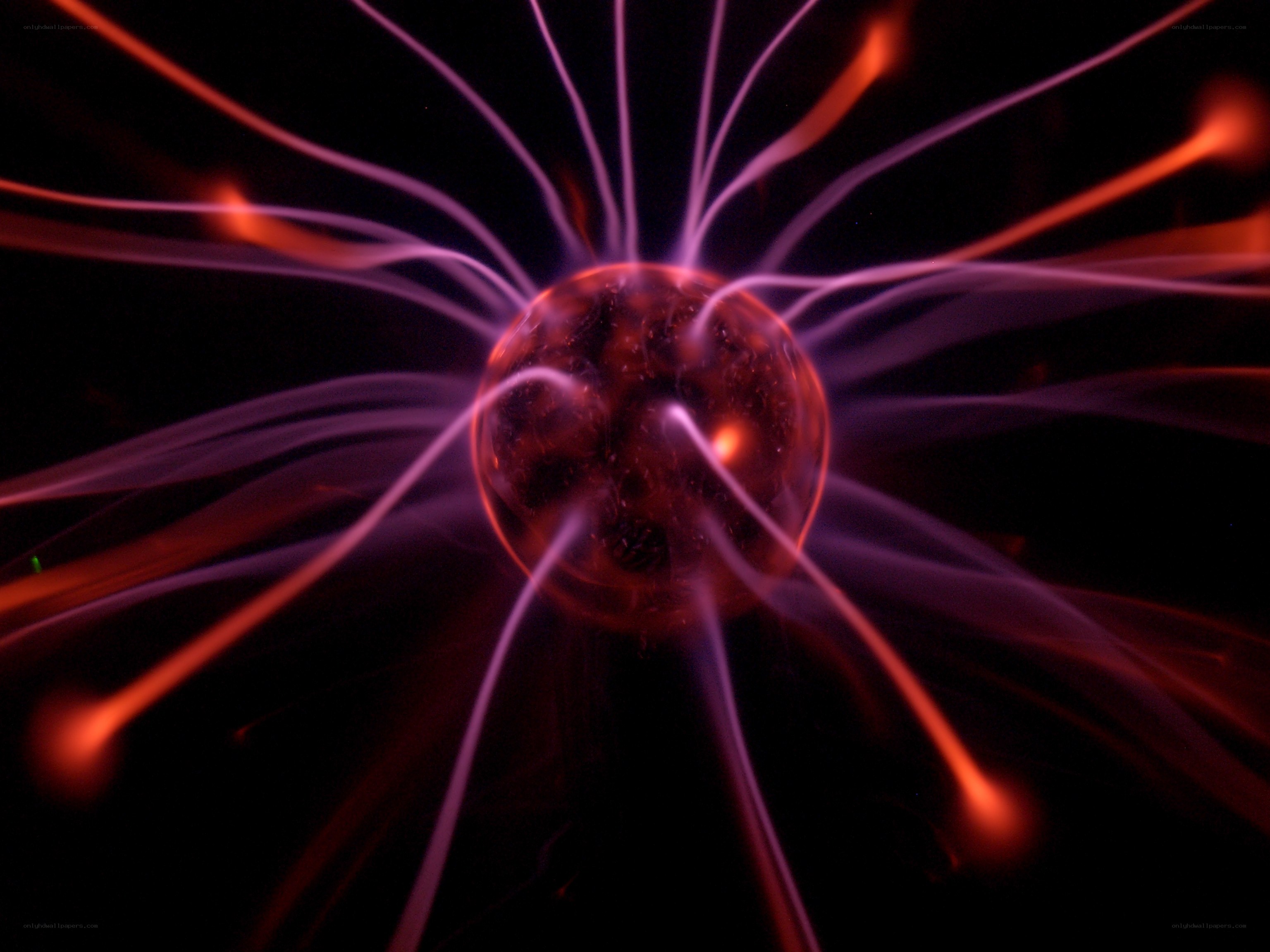 plasma ball with glowing tendrils