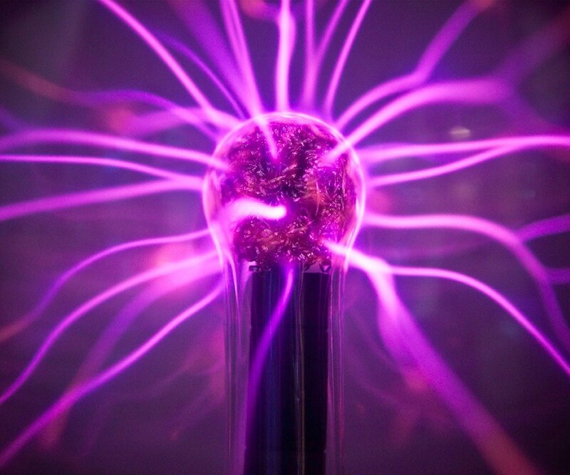 Plasma Ball with Purple Arcs