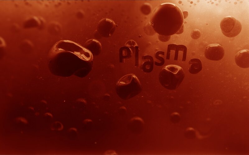 plasma cells in red liquid