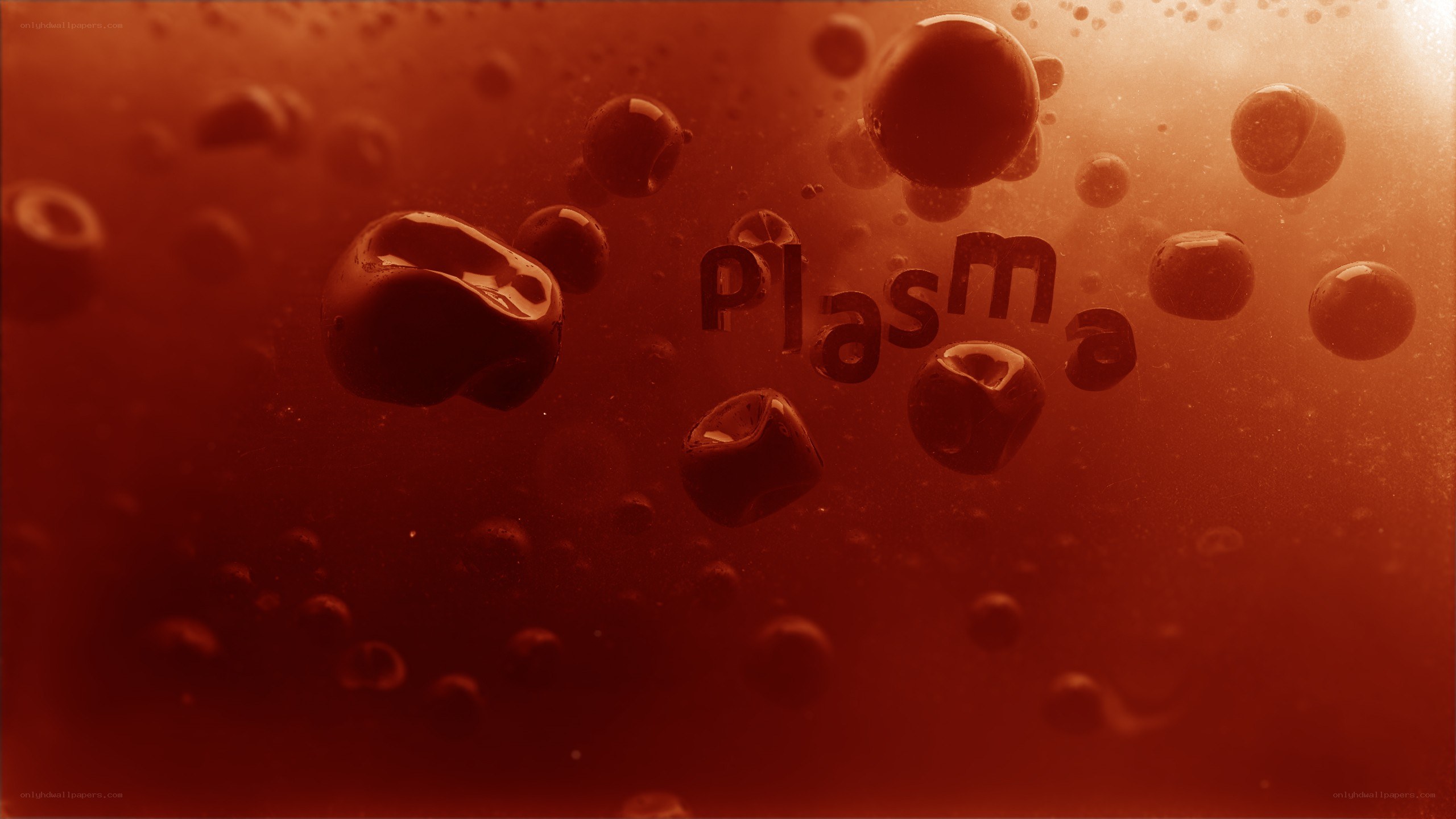 Plasma in a red liquid