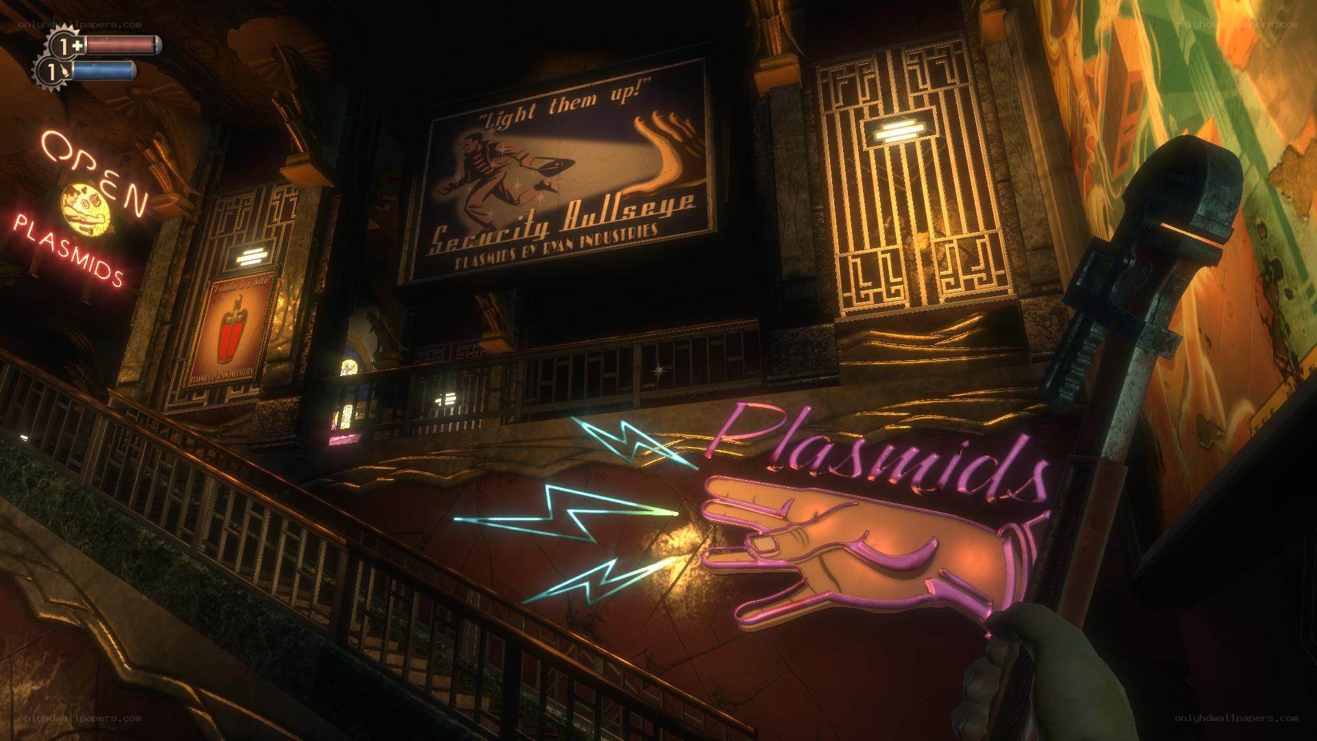Plasmids neon sign in game