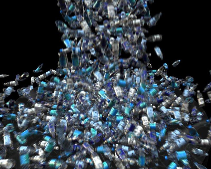 Plastic Bottles Falling