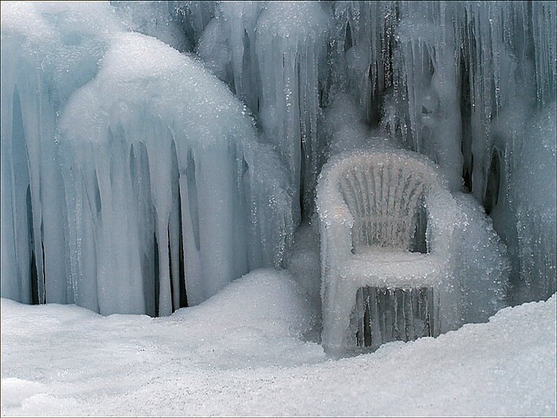 Plastic Chair in Ice