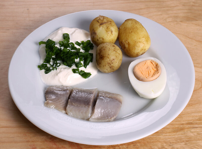 plate of fish and vegetables