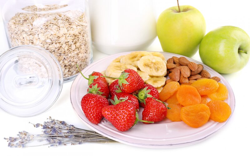 Plate of Fruit and Nuts