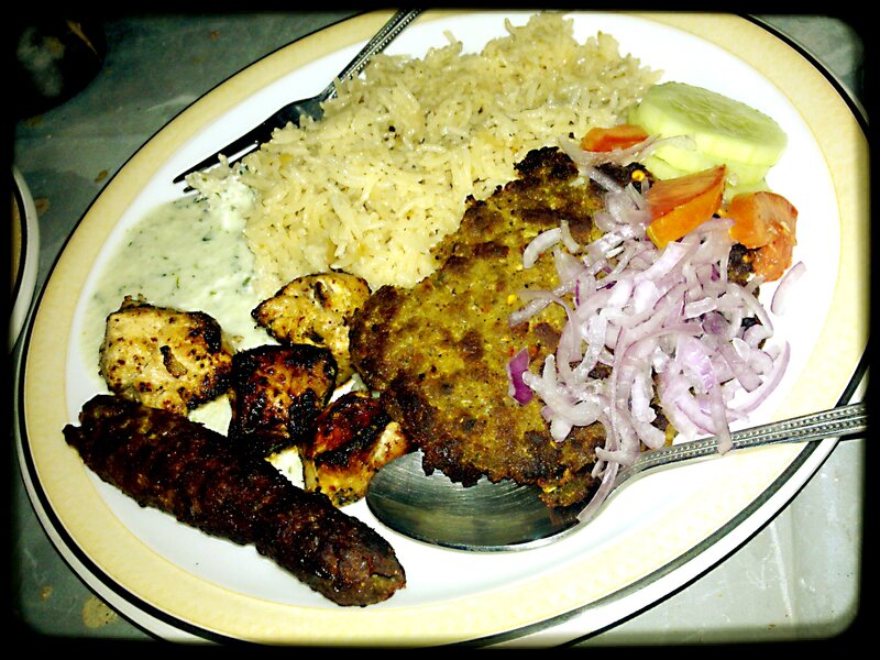 Plate of Grilled Meat and Rice