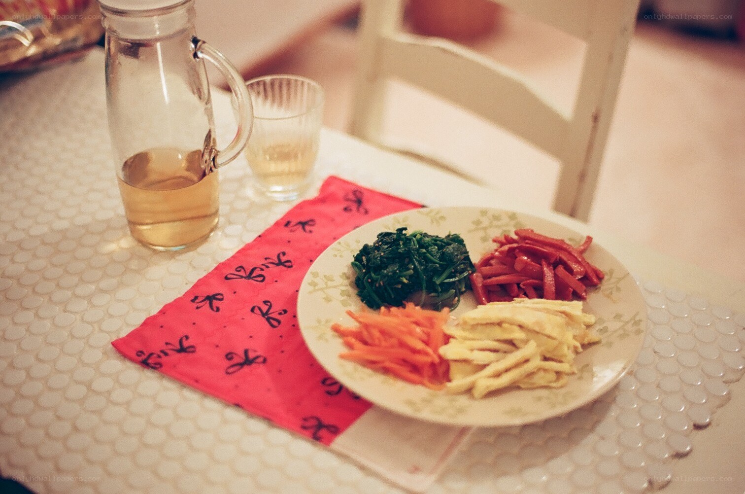 plate of vegetables on table