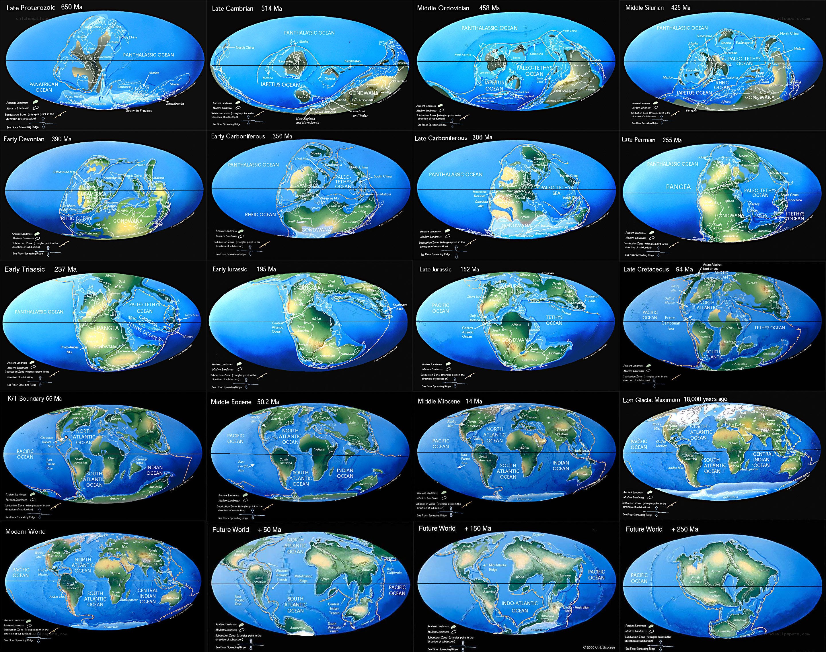 Plate tectonics through time