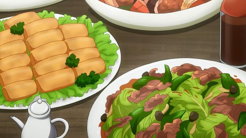 Plates of Food on Table