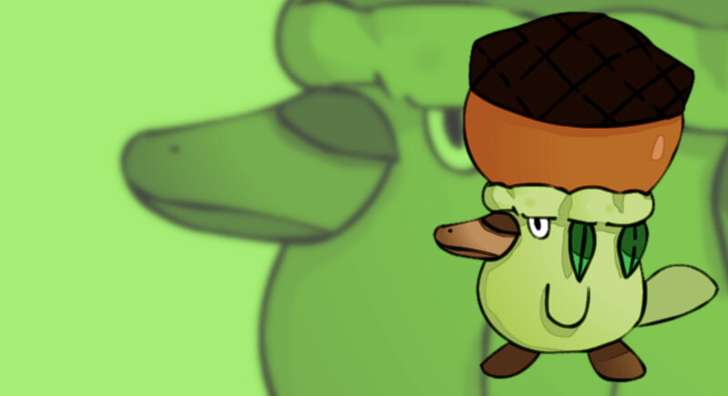 Platypus Pokémon with acorn hat