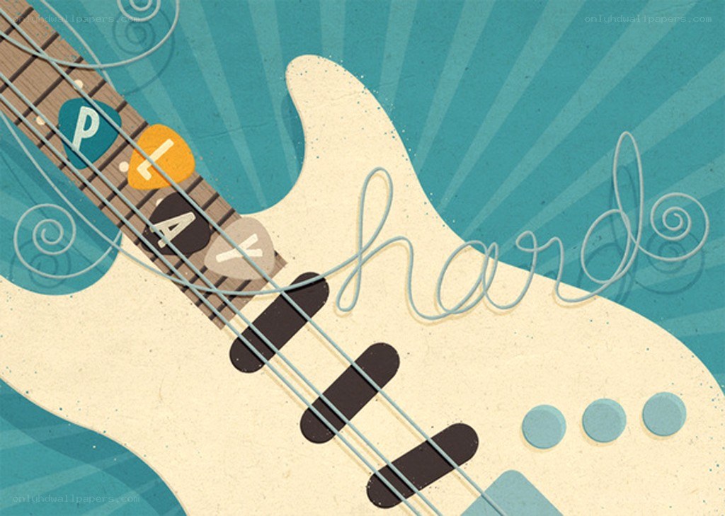 Play hard guitar illustration