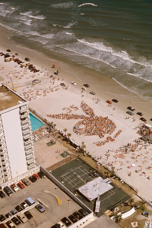 Playboy Bunny Formation on Beach