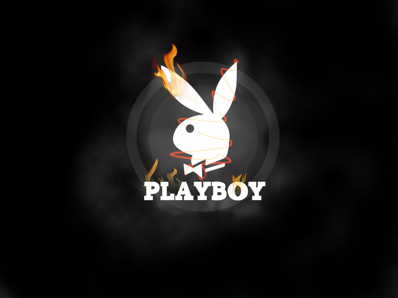 Playboy logo with fire effect