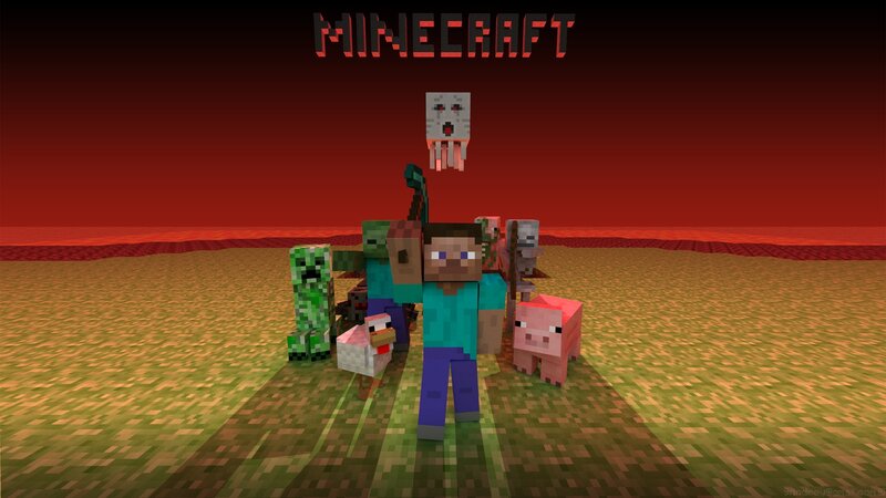 Player Character with Mobs — Red