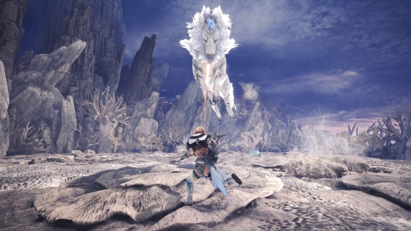 Player Fighting a Large Beast