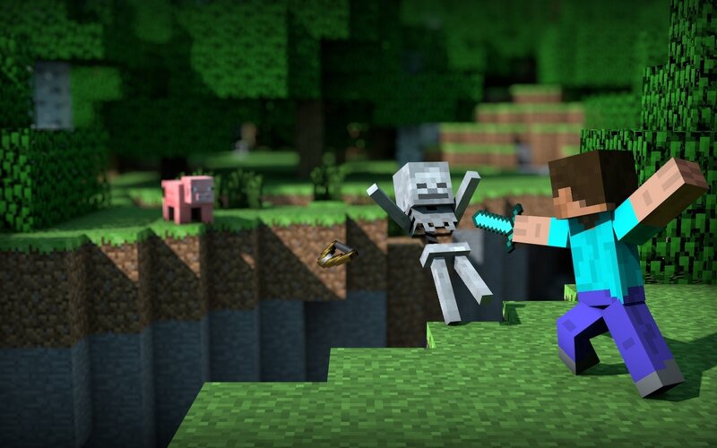 Player Fighting Skeleton — Green, Action, Afternoon, 3d Render