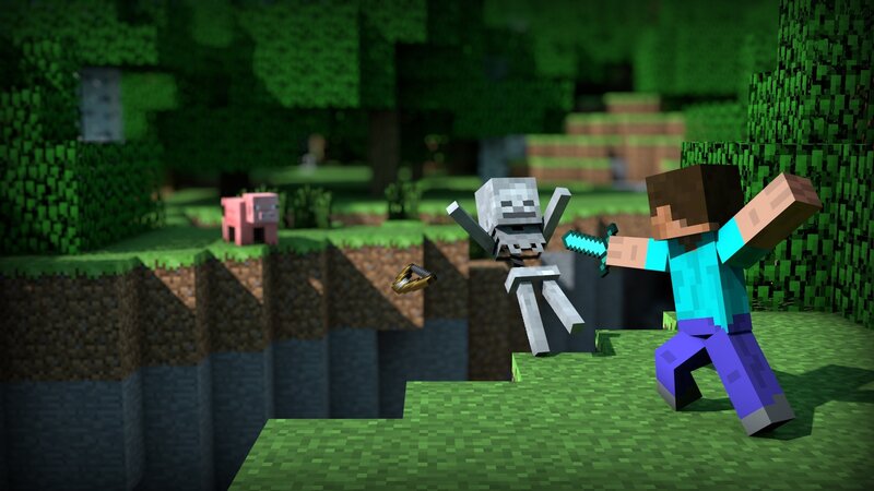 Player Fighting Skeleton — Green