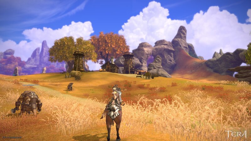Player on Horse in Field