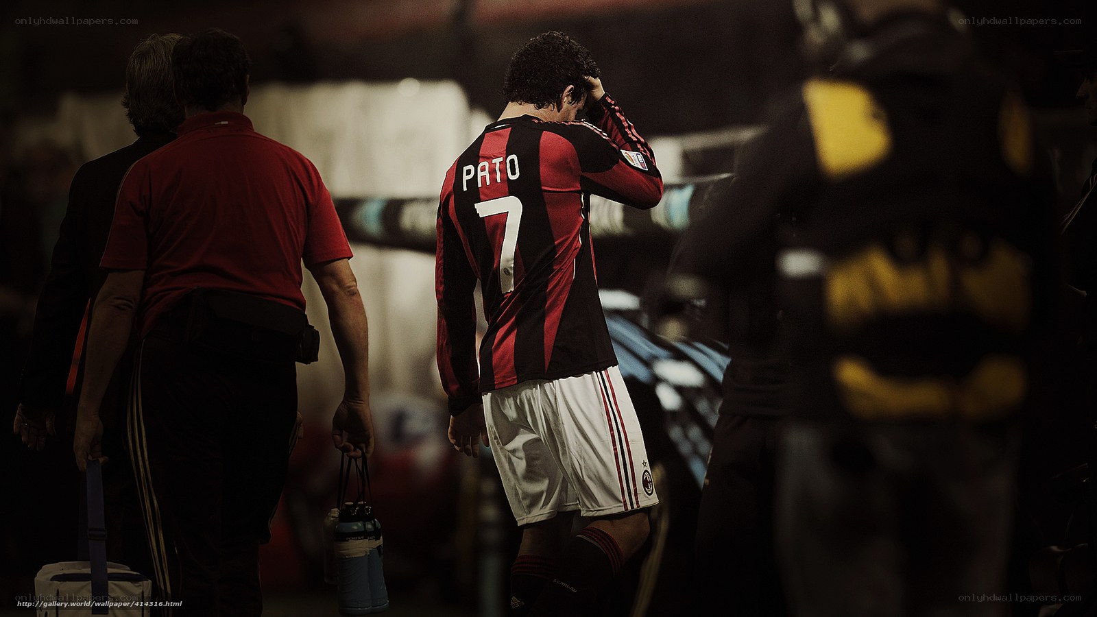 Player walking off the field