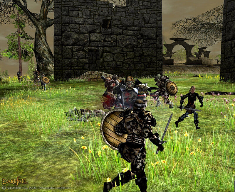 Players Fighting Orcs