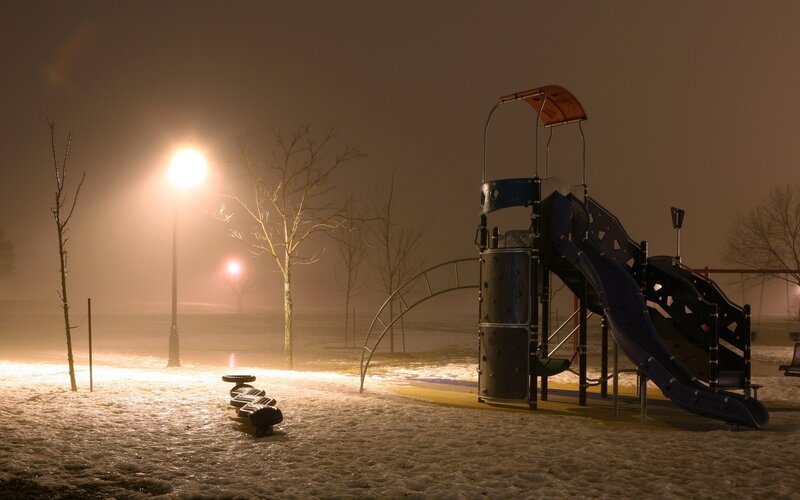 Playground in Snow