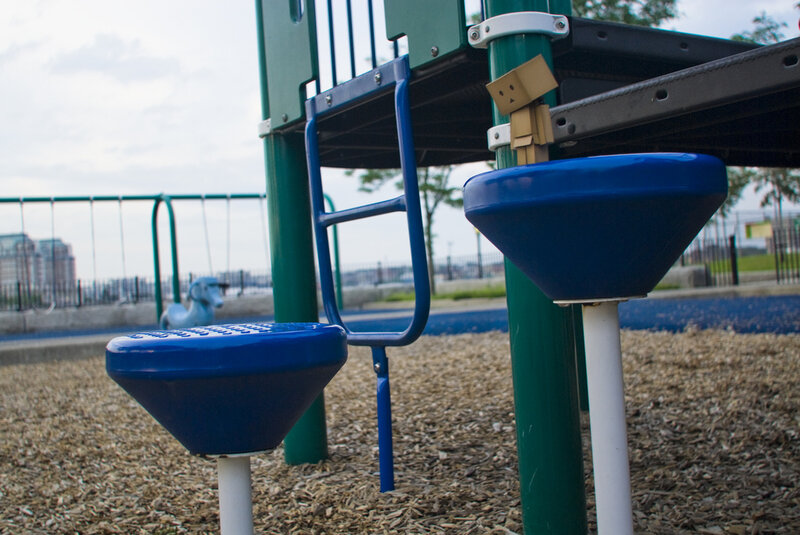 Playground with cardboard figure