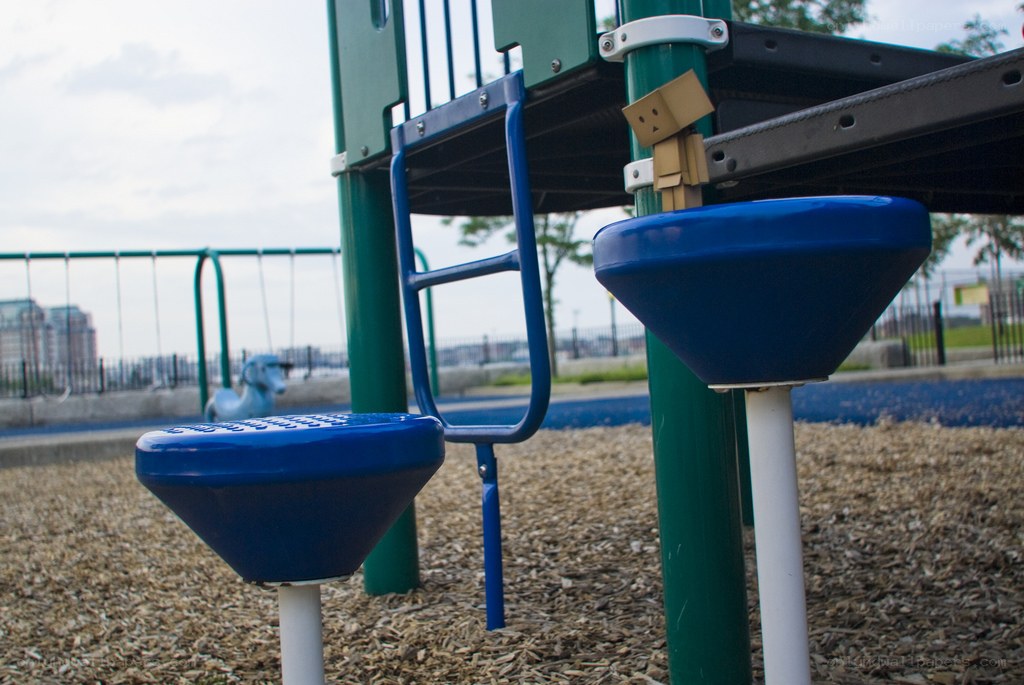 Playground with cardboard figure