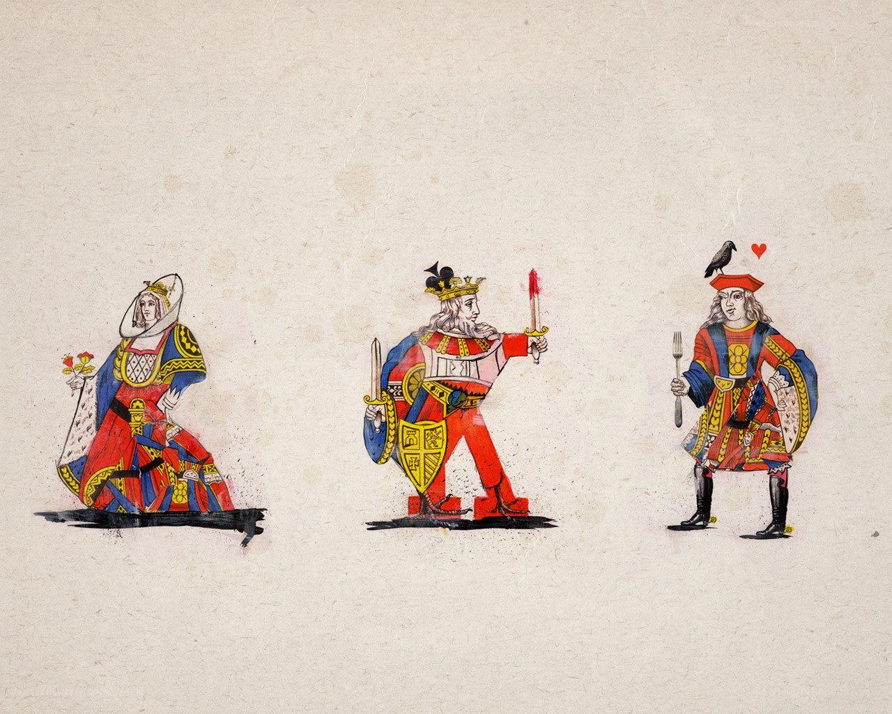 Playing card court figures