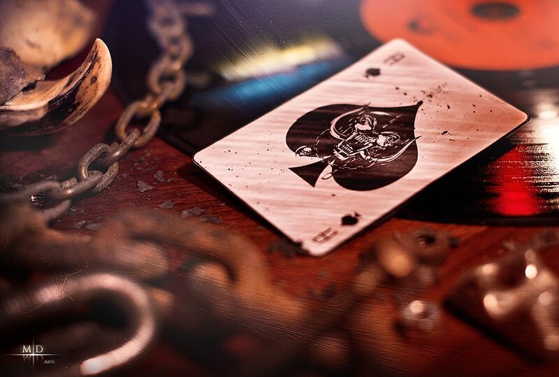 Playing Card on Wooden Surface