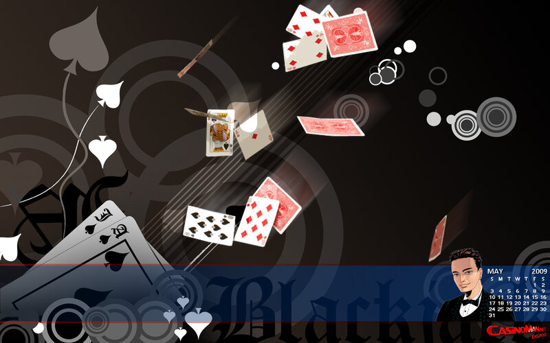 Playing Cards and a Man — Black