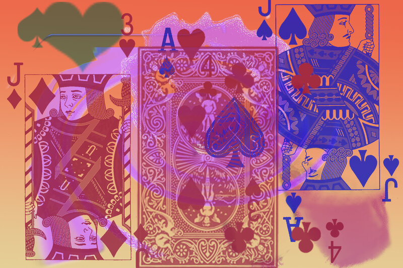 Playing cards collage