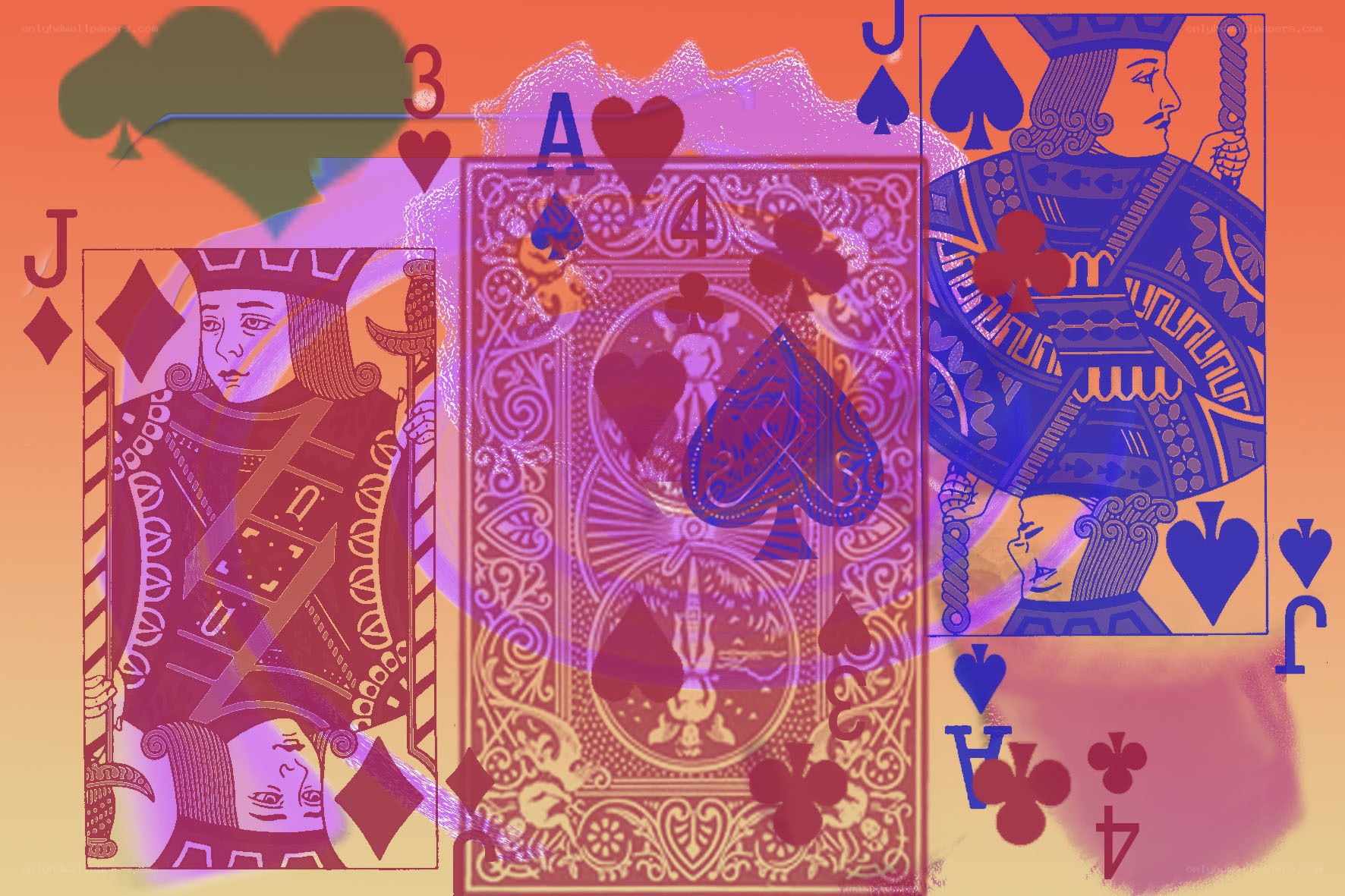 Playing cards collage