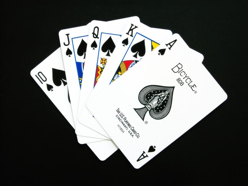 playing cards in a fan