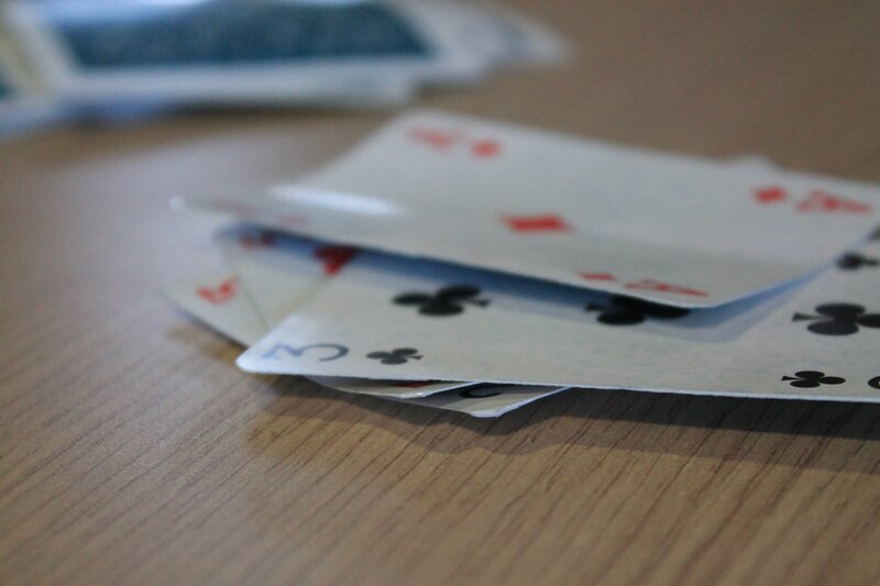 playing cards on a table