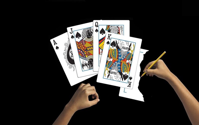 Playing Cards on Black
