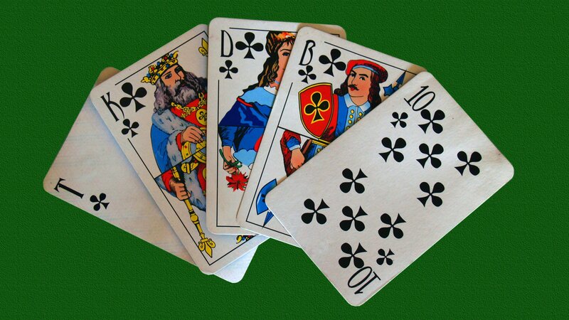 Playing Cards on Green