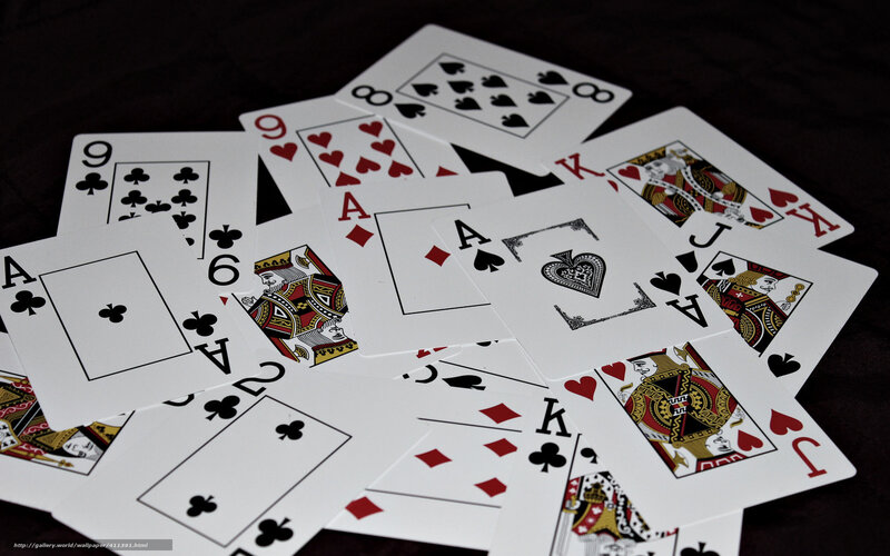 Playing Cards on Table — Black, Neutral