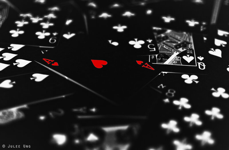 Playing Cards on Table — Black