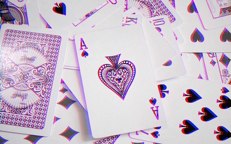 Playing Cards on Table — White