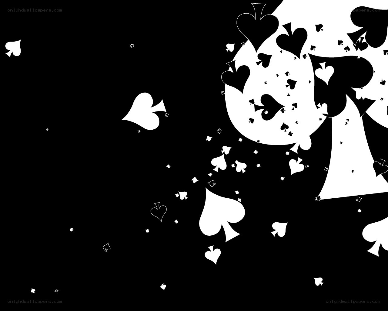 Playing cards scattered on black