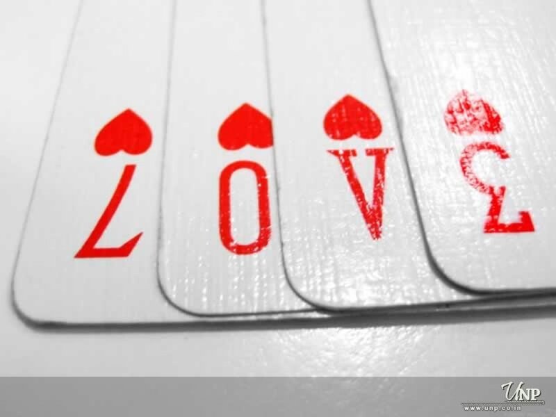 Playing Cards Spelling Love — White
