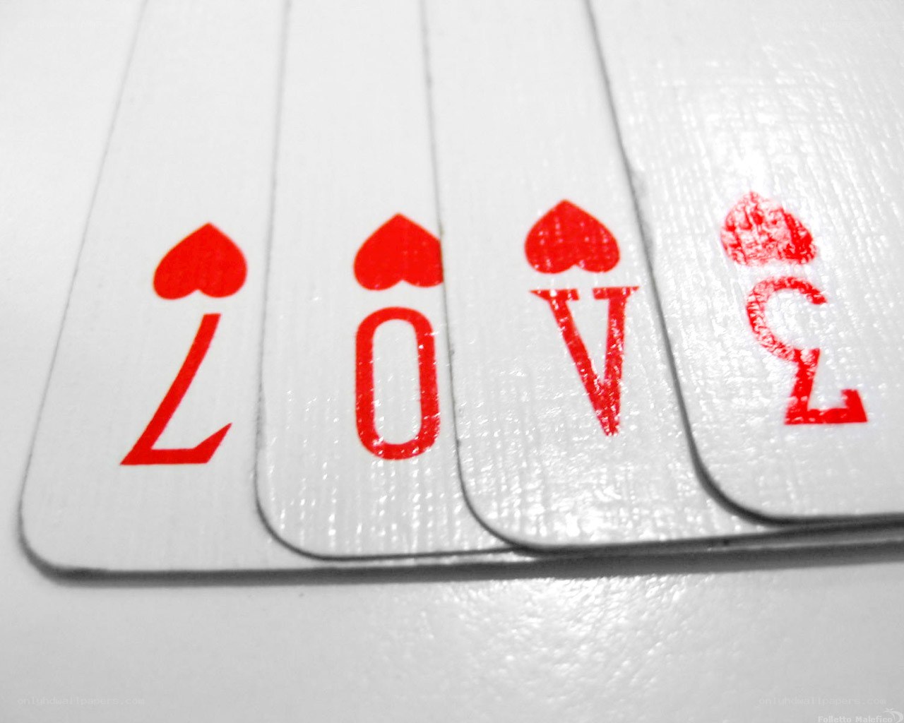playing cards spelling love
