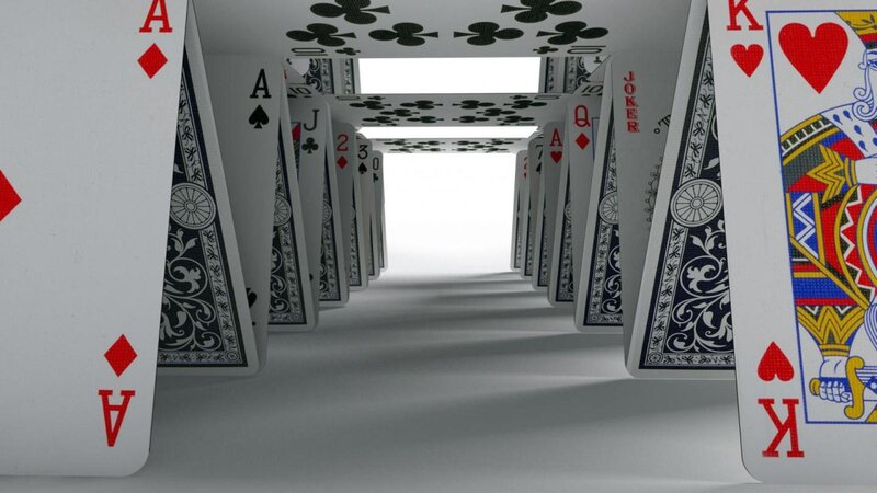 Playing Cards Tunnel — White, Abstract