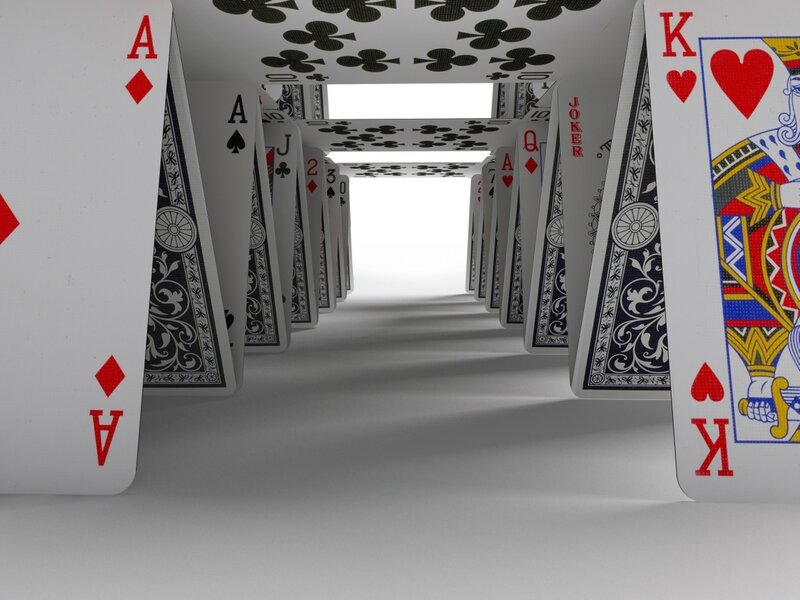Playing Cards Tunnel — White, Neutral, 3d Render, Joker