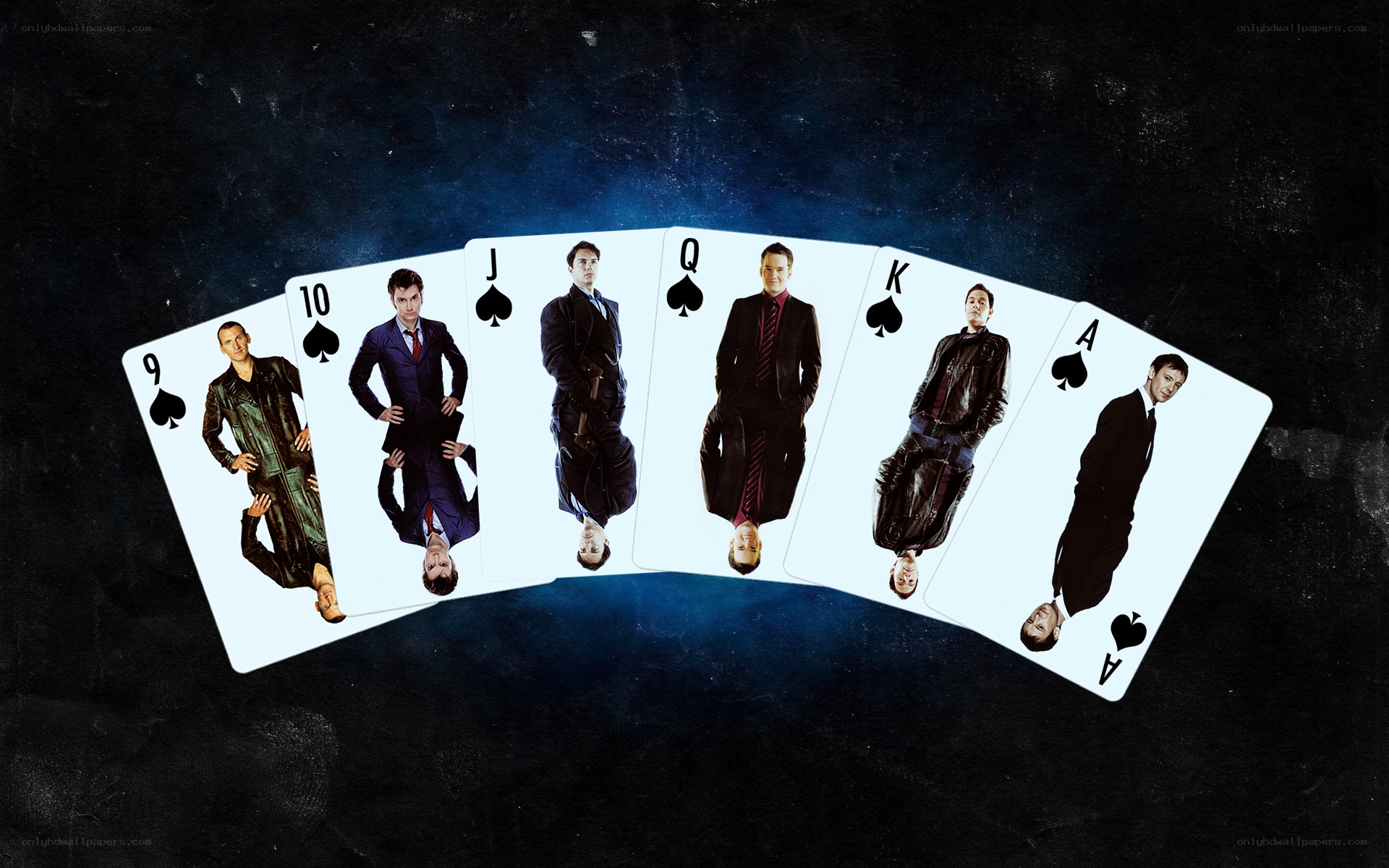 playing cards with men in suits