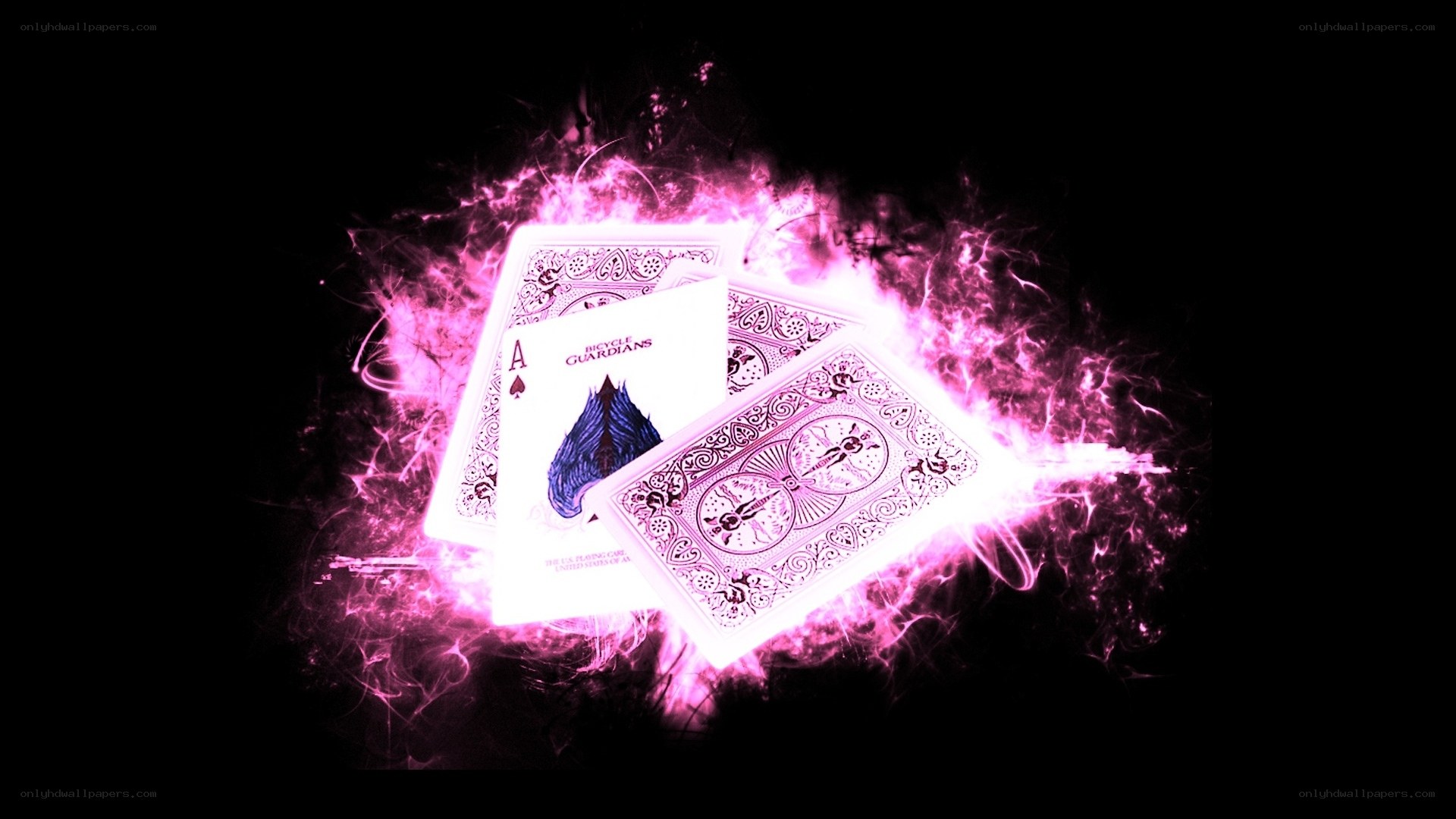playing cards with pink energy