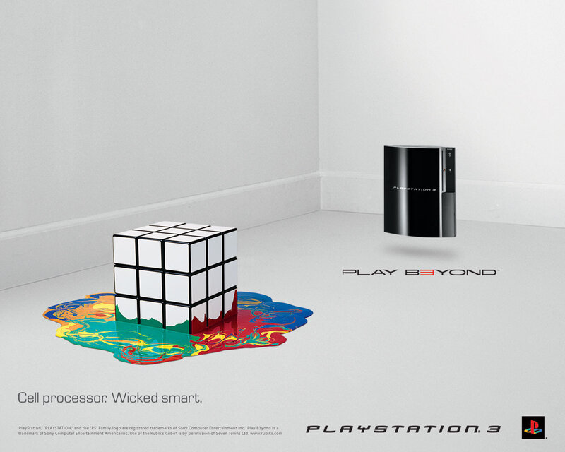 PlayStation 3 ad with Rubik's Cube