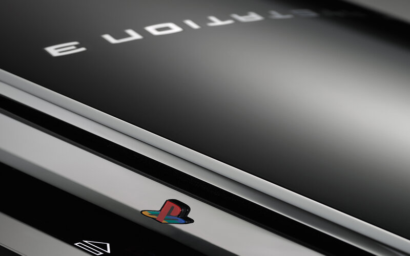 PlayStation 3 Console — Black, Neutral, Photograph, Logo